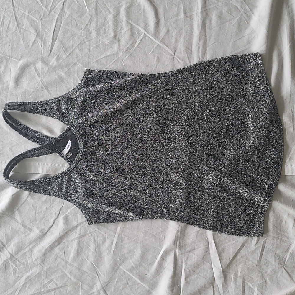 Shimmery metallic silver tank small Studio Y